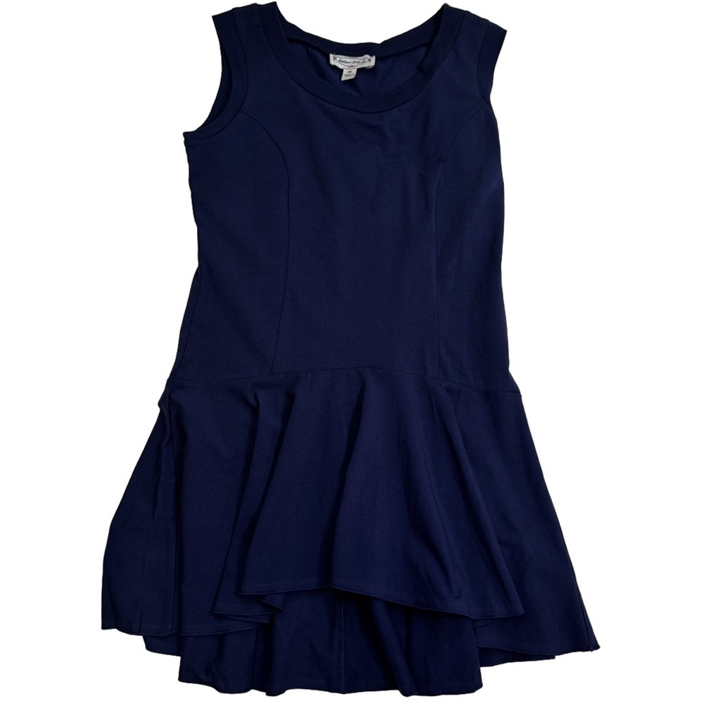 Kathleen Kirkwood Flirty No-Peplum Peplum Top Navy Size XSmall Princess Seams